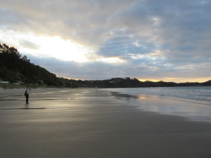 Sunset at Onetangi Beach on our last night